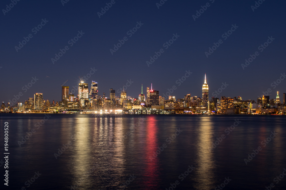 Hudson River New York City Skyline at Night