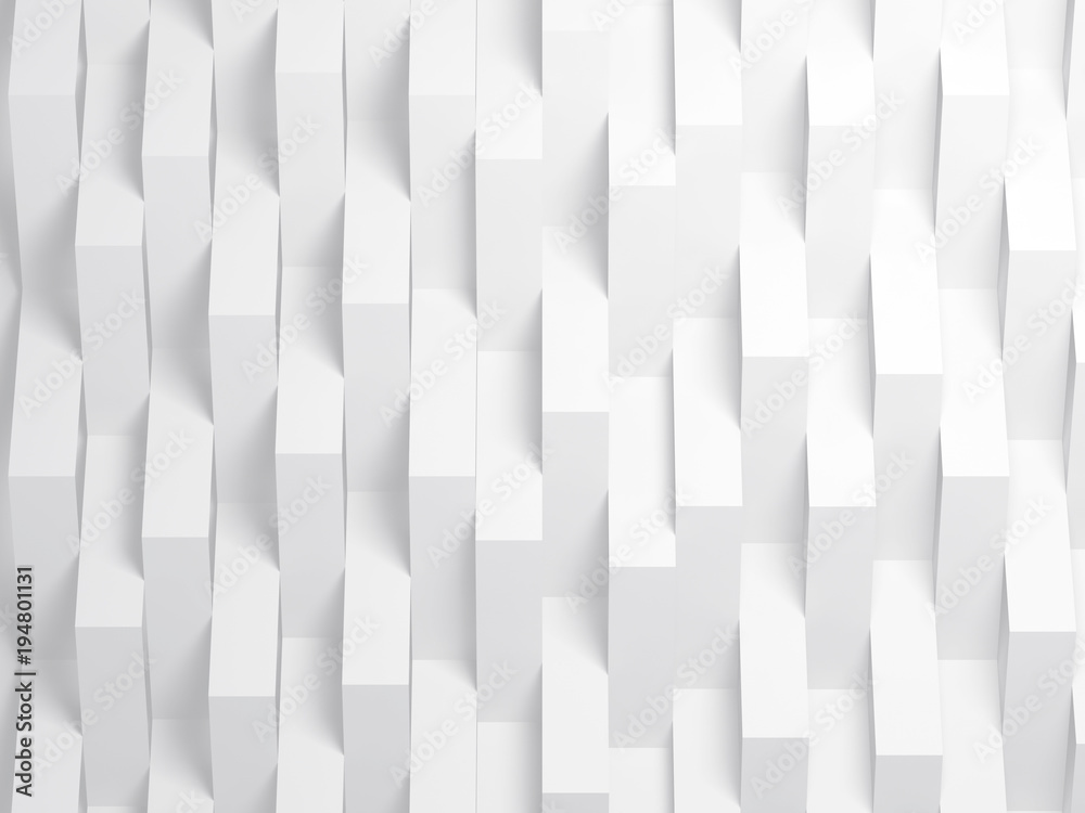 Vertical corners of stripes over wall. 3d