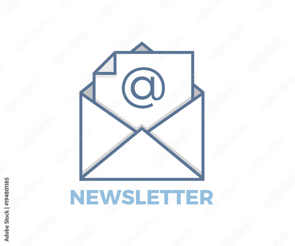 Email Newsletter icon with envelope. Vector design Email Newsletter icon with envelope. Vector design