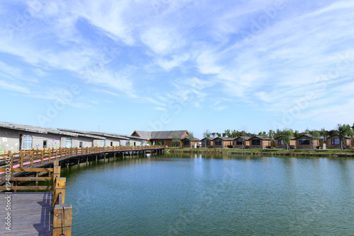 Wallpaper Mural Wooden Bridges over water, in outdoor parks Torontodigital.ca