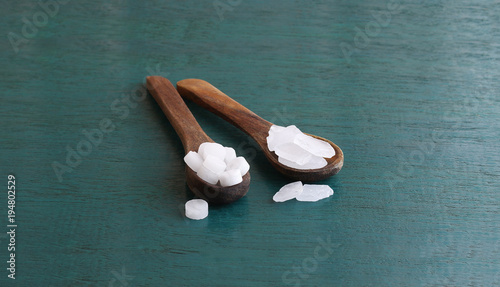 Camphor, which is used for worship by lighting it, and the edible camphor, which is used as a flavoring agent in some Indian sweet dishes. photo