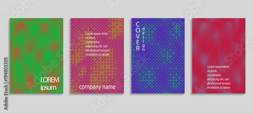 Minimal abstract vector halftone covers design. Future geometric template. Vector templates for placards, banners, flyers, presentations and reports