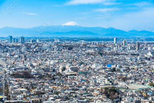 東京都心から眺める富士山