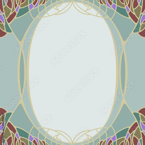 Vector art deco invitation card.