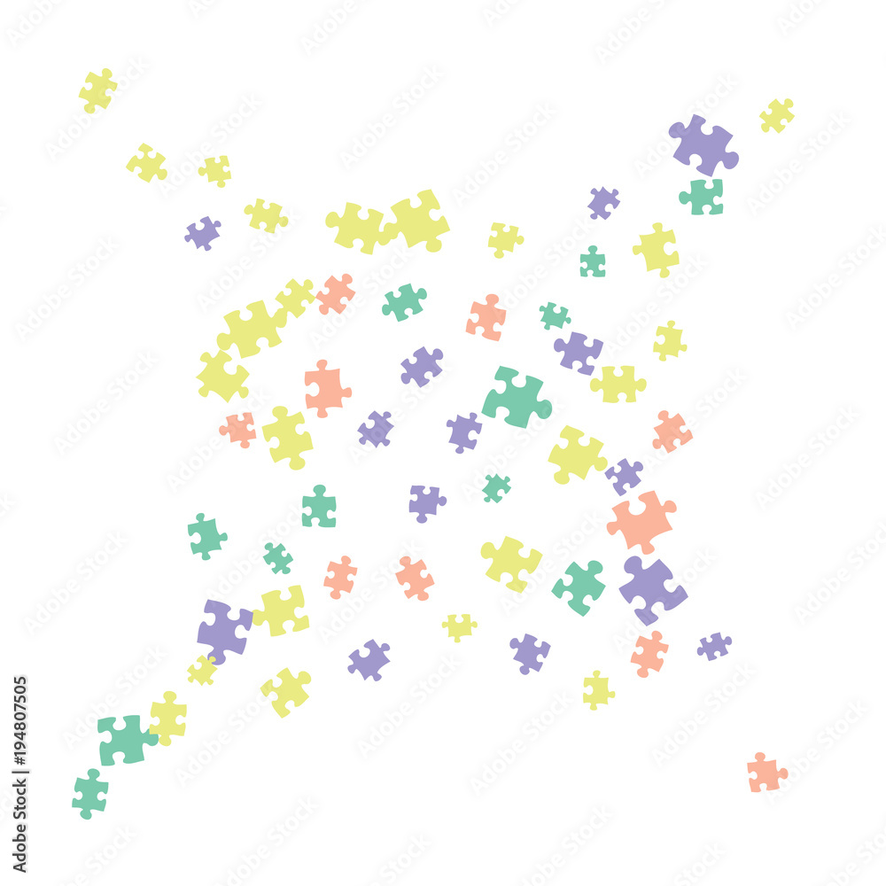 Confetti Background Pattern. Puzzle pieces and big ideas design, vector illustration graphic