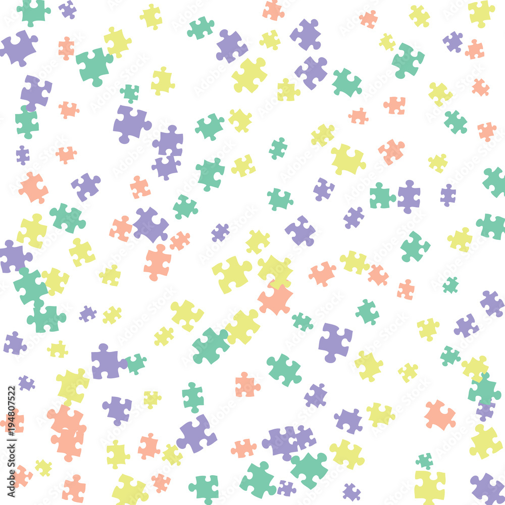 Confetti Background Pattern. Puzzle pieces and big ideas design, vector illustration graphic