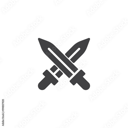 Crossed swords vector icon. filled flat sign for mobile concept and web design. simple solid icon. Symbol, logo illustration. Pixel perfect vector graphics