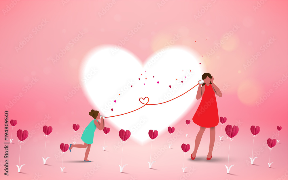 Happy mother's day. Mom and her daughter child are playing, smiling on heart background. Family holiday and togetherness. Vector illustratoin Happy mother's day. Mom and her daughter child are playing, smiling on heart background. Family holiday and togetherness. Vector illustratoin