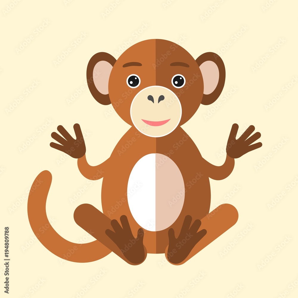 Cute monkey vector illustration