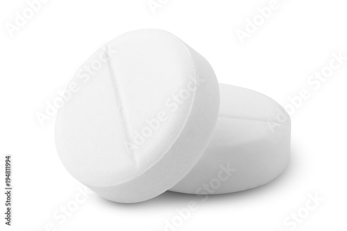 pills background, tablets on a white background