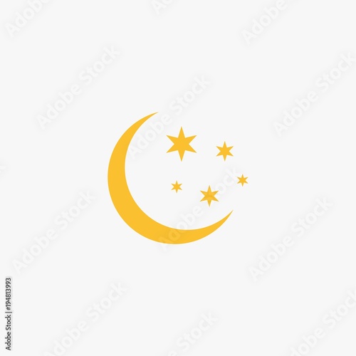 Flat Moon Icon.