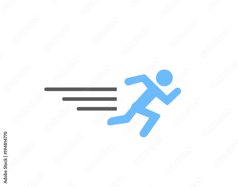 Fast runner in the world icon for athletic or fitness designs Fast runner in the world icon for athletic or fitness designs