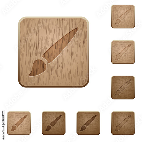 Brush wooden buttons