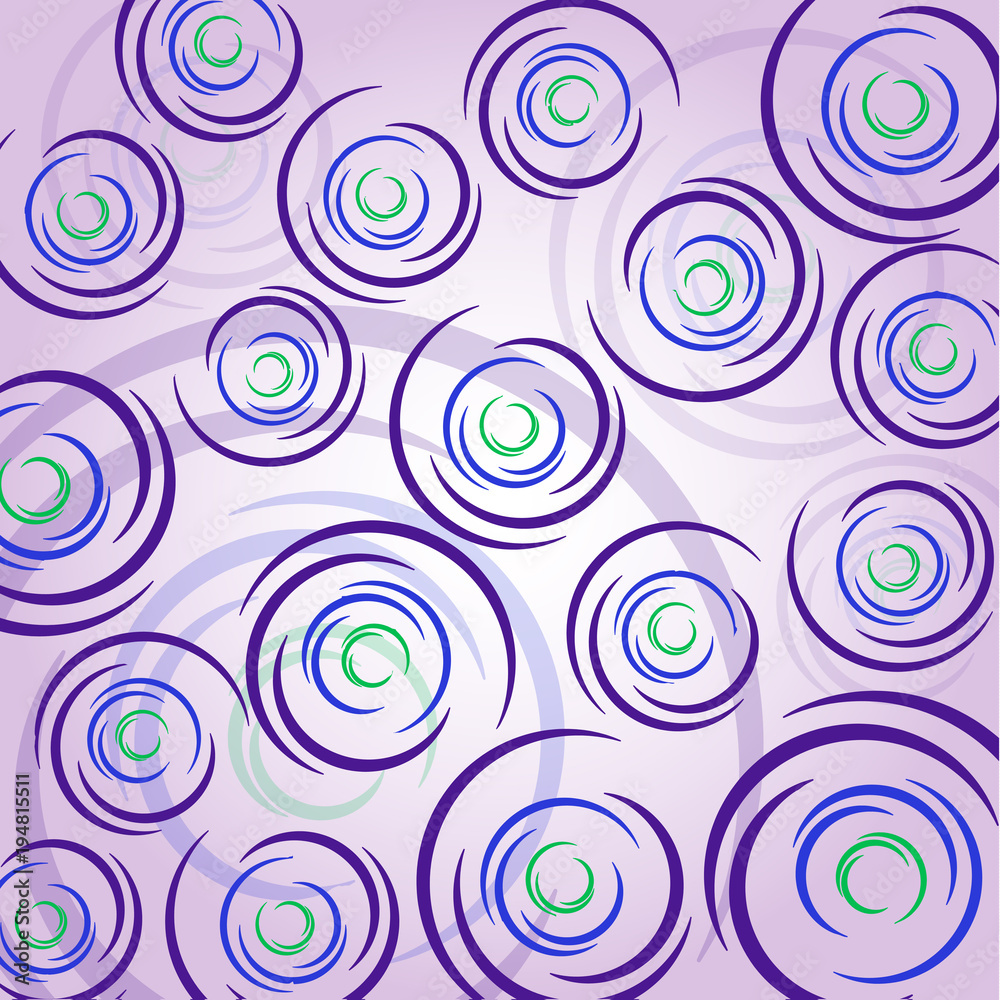 purple circles, spiral, vector illustration