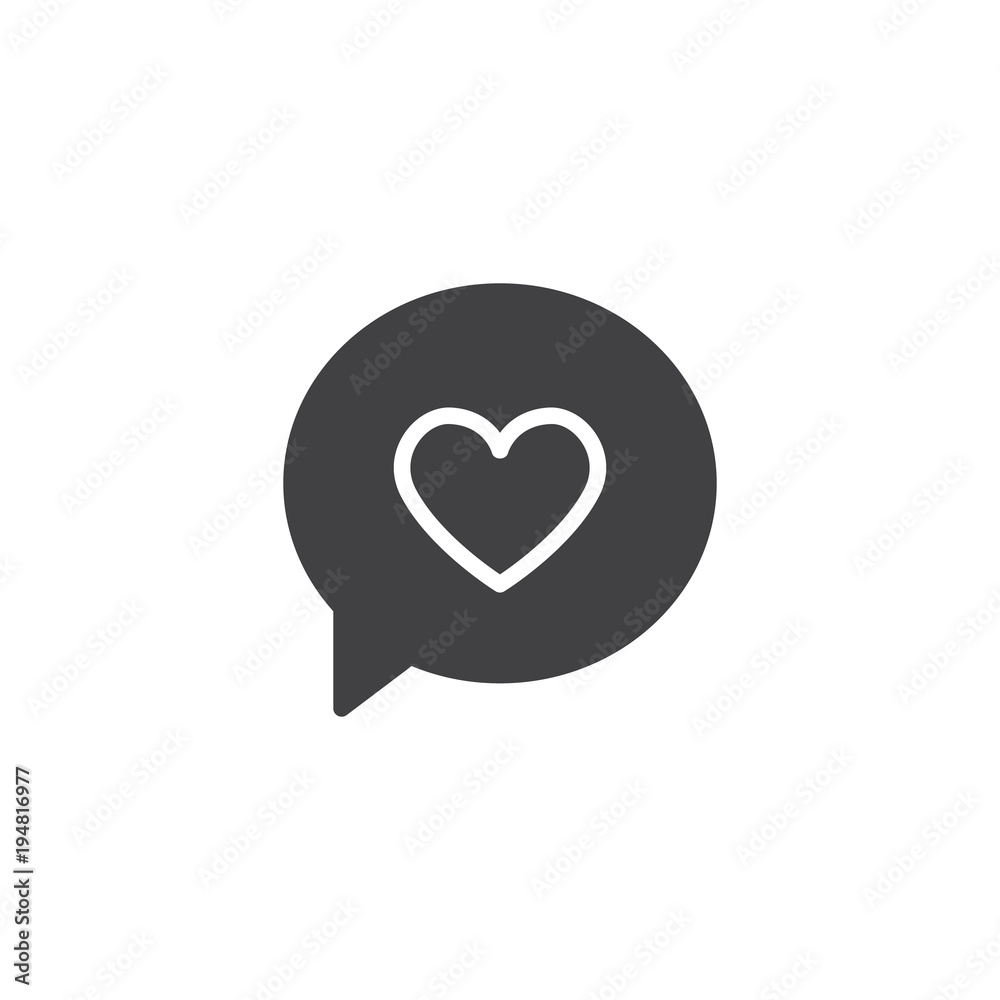 Speech bubble with heart vector icon. filled flat sign for mobile concept and web design. Love message simple solid icon. Symbol, logo illustration. Pixel perfect vector graphics Speech bubble with heart vector icon. filled flat sign for mobile concept and web design. Love message simple solid icon. Symbol, logo illustration. Pixel perfect vector graphics