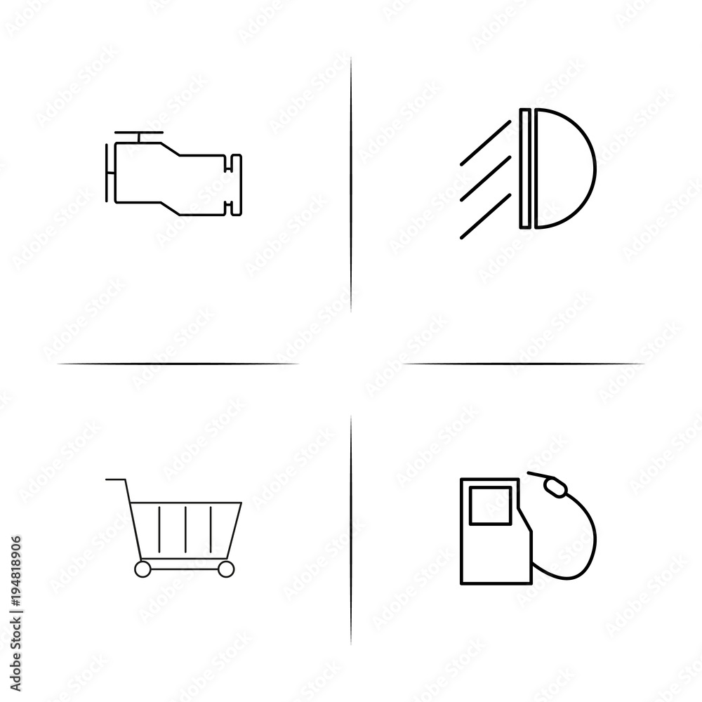 Cars And Transportation linear simple vector icon set.Outline icons Cars And Transportation linear simple vector icon set.Outline icons