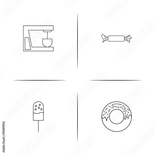 Food And Drink linear simple vector icon set.Outline icons