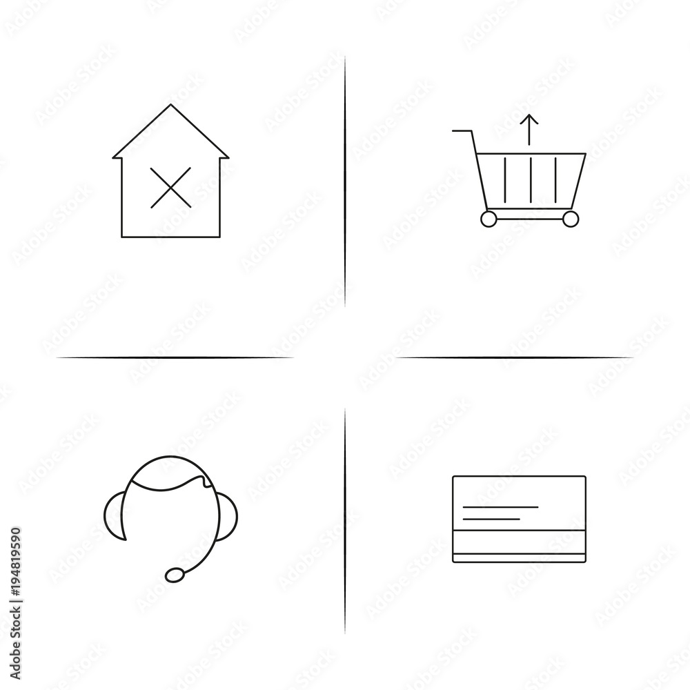 Interface linear simple vector icon set.Outline icons