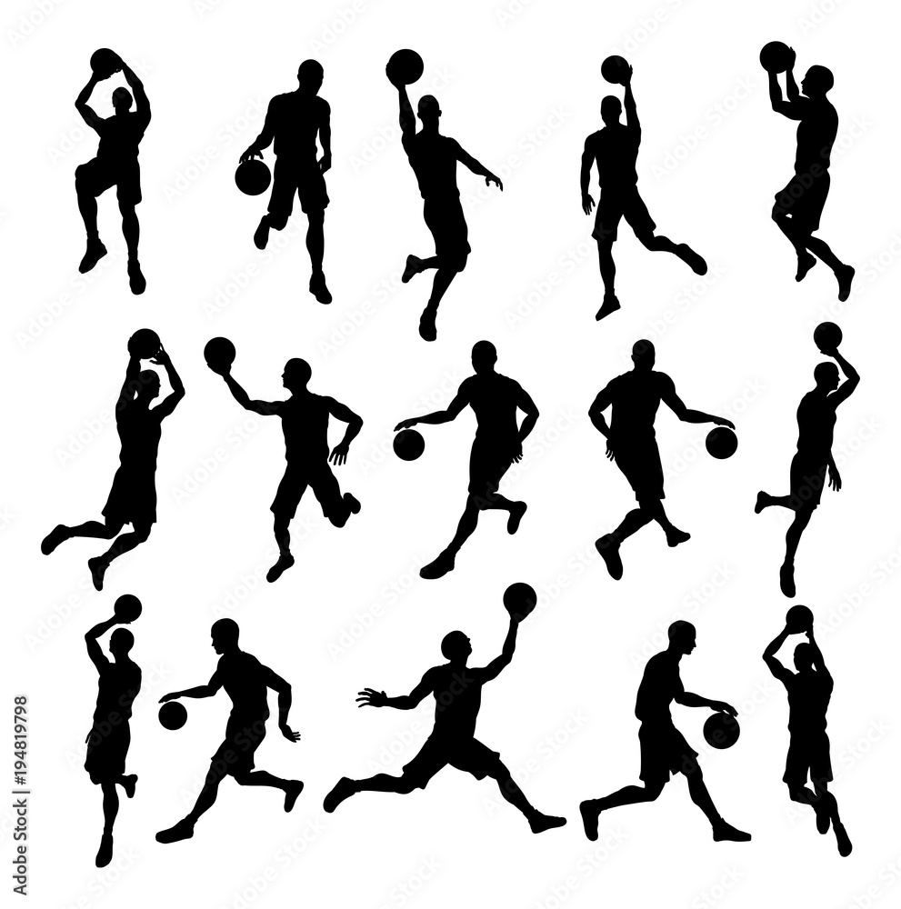 Obraz premium Basketball Player Silhouettes