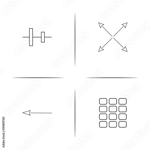 Web linear simple vector icon set.Outline icons