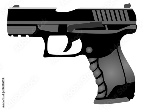 Gun isolated vector silhouette illustration pistol white weapon vector eps 10