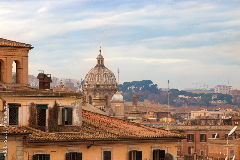 View of the roofs of Rome from the capital's hill.