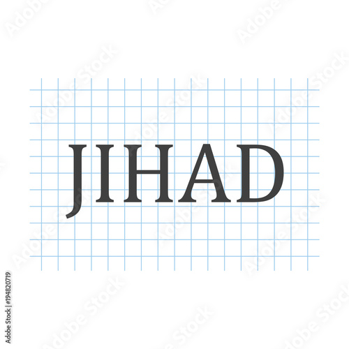 Photos Text jihad with gridline against white background