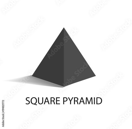 Square Pyramid Geometric Figure in Black Color
