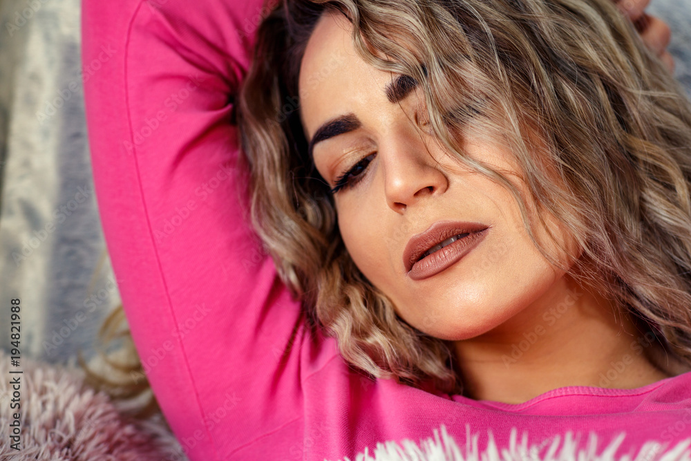 beautiful woman - Sad woman resting.