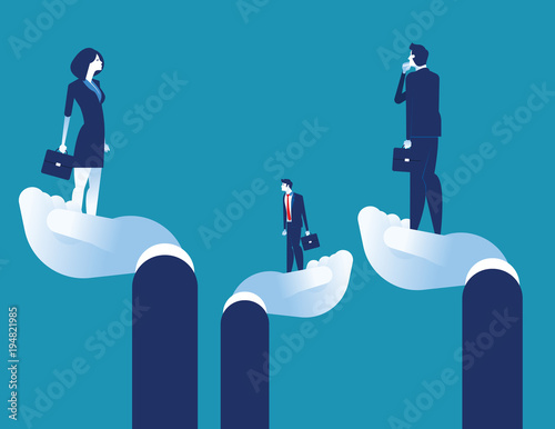 Business people and partnership with supporting . Concept business vector illustration.