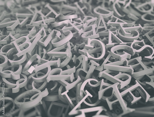 Random letters abstract 3d conceptual background