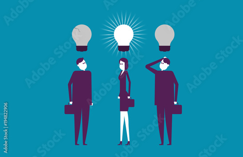 Leader thinking best ideas. Vector illustration success business concept. Character design.