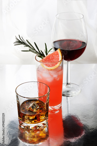 drinks on a table on a light background photo