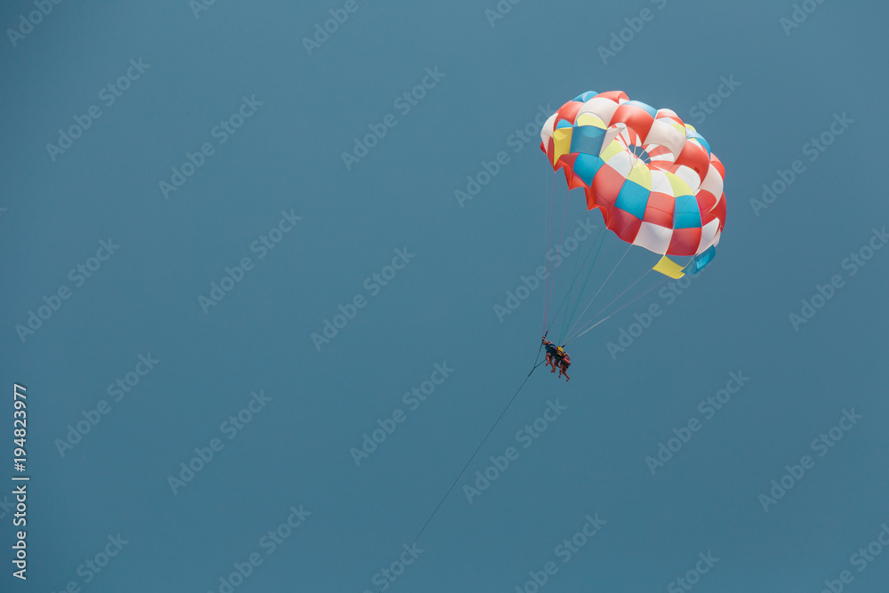 Playa de muro majorca spain parasailers in the air Playa de muro majorca spain parasailers in the air