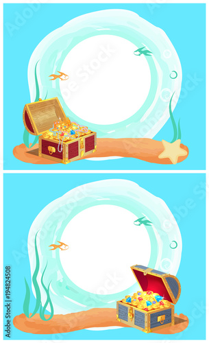 Photo Frame with Mysterious Sea Treasures in Chest