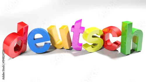 Obraz Niemiecki kolorowy napis 3D - rendering 3D