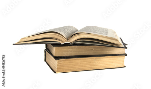 old brown book on isolated white background