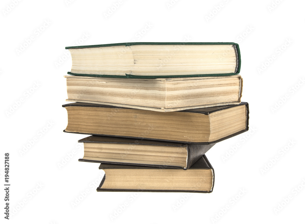 stack of old books on white isolated background stack of old books on white isolated background