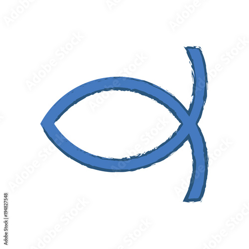 Vector symbol for Christian community: Christian Fish, known as Ichthus or Ichthys. Fish is a symbol of Jesus Christ.