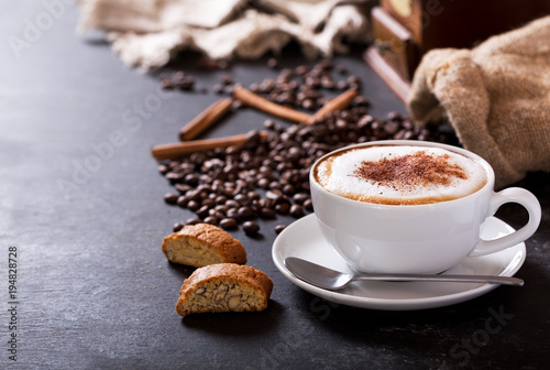 Valokuvatapetti Cup of cappuccino coffee