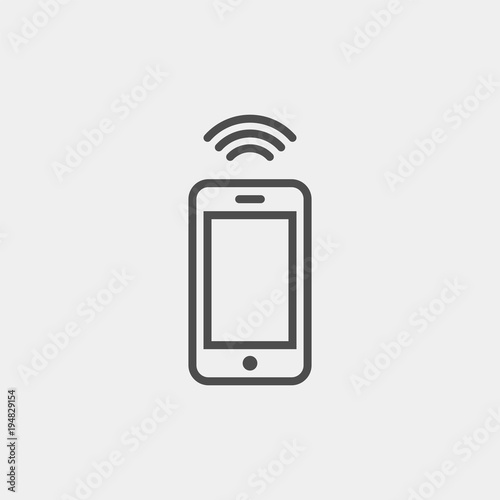 Mobile phone flat vector icon. Smartphone flat vector icon