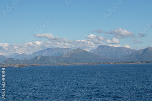 Beautiful coastal landscape between Kristiansund and Molde in More og Romsdal county in Norway. 