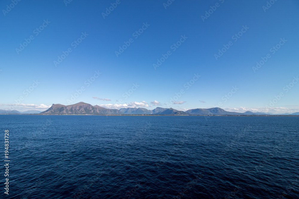 Beautiful coastal landscape between Kristiansund and Molde in More og Romsdal county in Norway.  