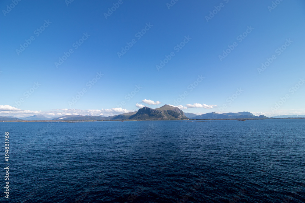 Beautiful coastal landscape between Kristiansund and Molde in More og Romsdal county in Norway.  