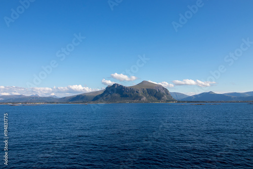 Beautiful coastal landscape between Kristiansund and Molde in More og Romsdal county in Norway. 