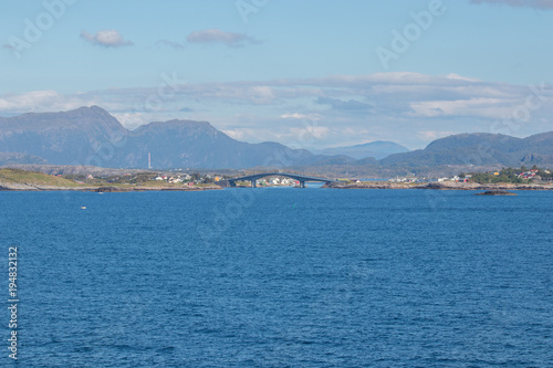 Beautiful coastal landscape between Kristiansund and Molde in More og Romsdal county in Norway. 