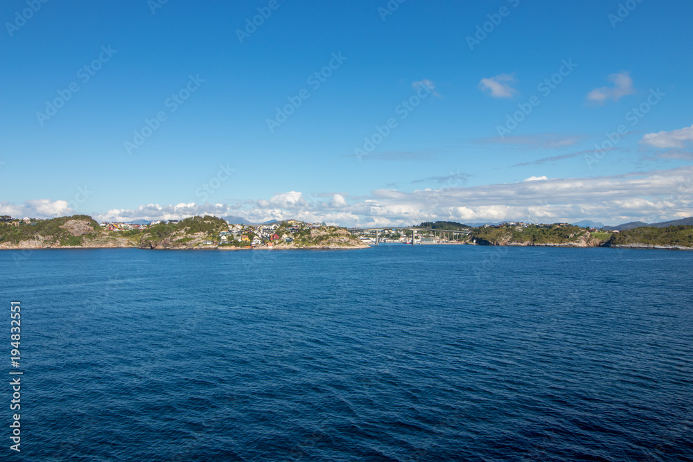 The city of Kristiansund, Norway. Kristiansund is a city and municipality in the Nordmore district on the western coast of Norway. 
