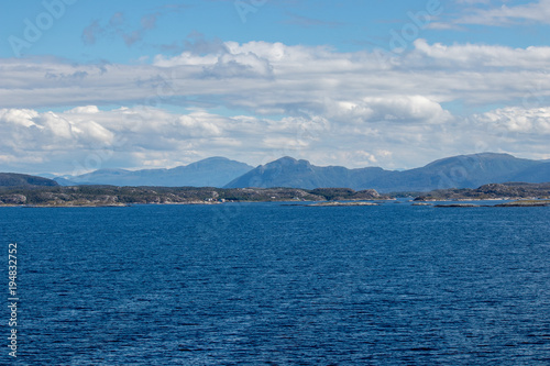 Beautiful coastal landscape between Kristiansund and Molde in More og Romsdal county in Norway.  