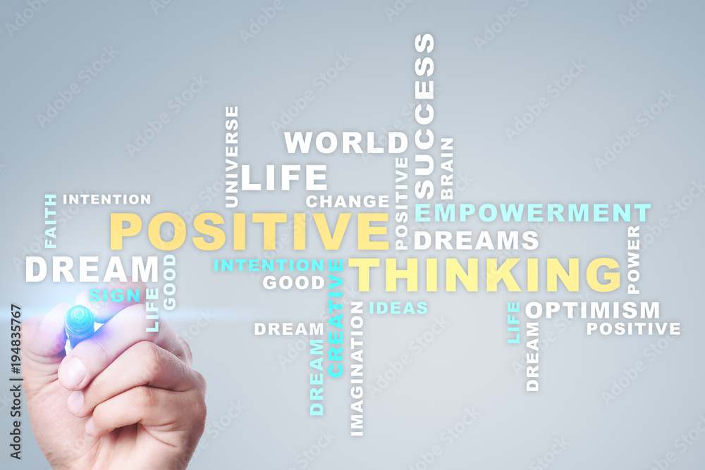 Positive thinking Life change. Business concept. Words cloud. Positive thinking Life change. Business concept. Words cloud.