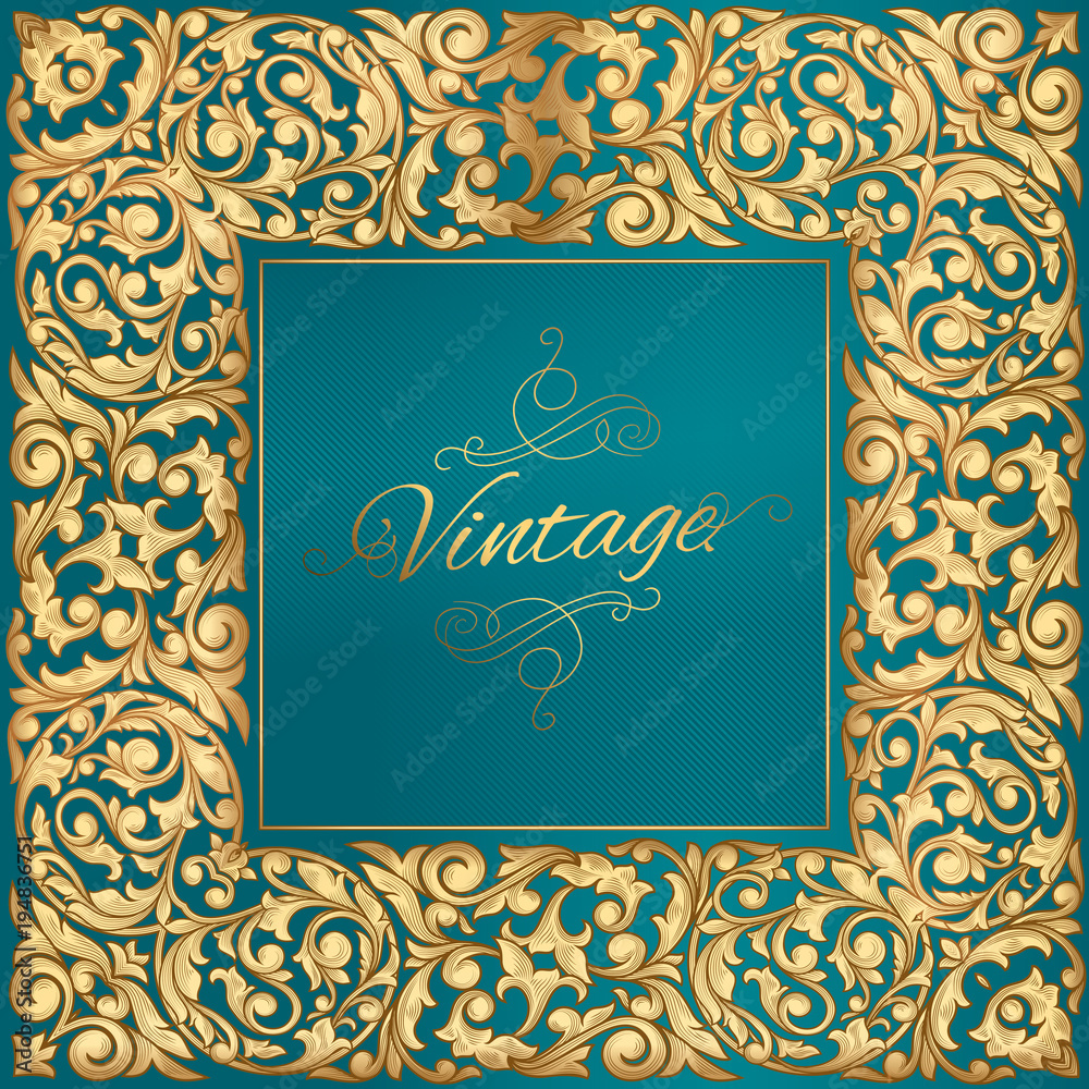 Ornate golden vintage design